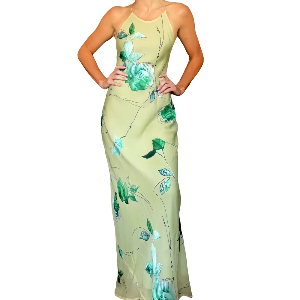 Green formal embellished maxi dress